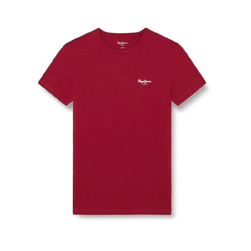 Pepe Jeans Camiseta Original Basic 3n para Hombre, Rojo (Grosella)