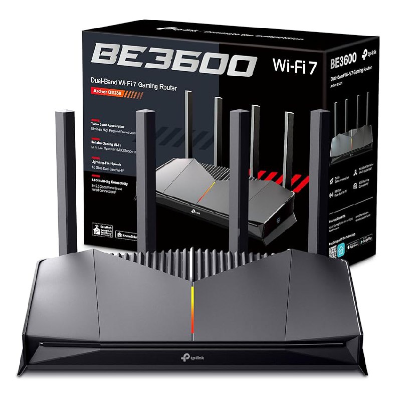TP-Link Archer GE230 – Router Gaming Wi-Fi 7 BE3600, Doble Banda (2882Mbps en 5GHz y 688Mbps en 2,4GHz)