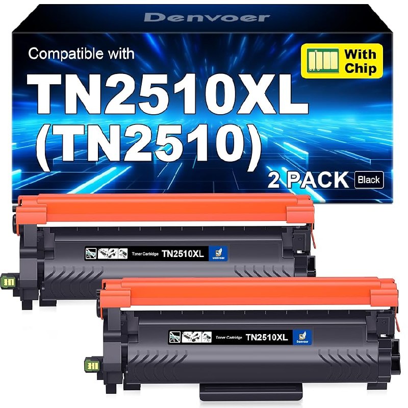 Denvoer Toner TN2510 TN2510XL TN 2510XL TN-2510 XL Compatible con Brother HL