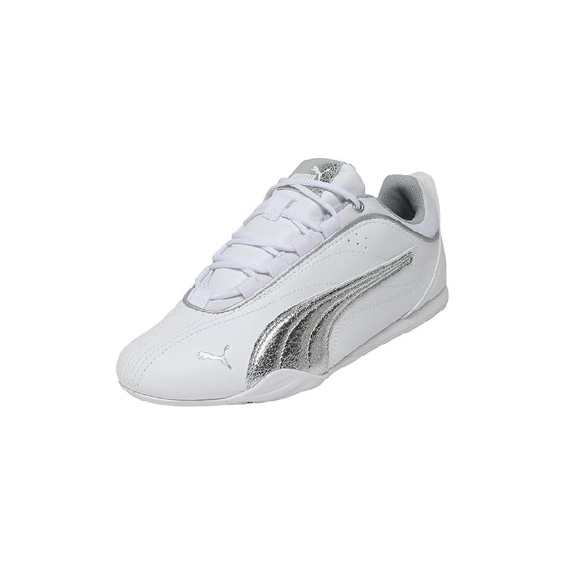PUMA Catch Soleil Metallic Whisper – Tenis para Mujer, Color Blanco y Plateado