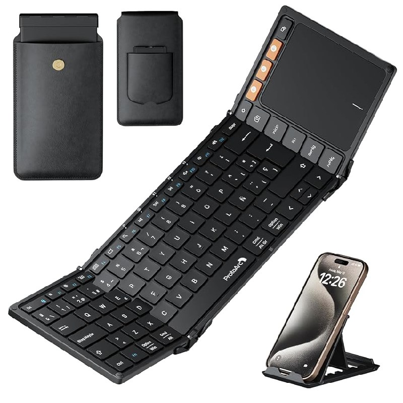 ProtoArc XK01 TP Teclado Bluetooth Plegable con Touchpad Grande Español