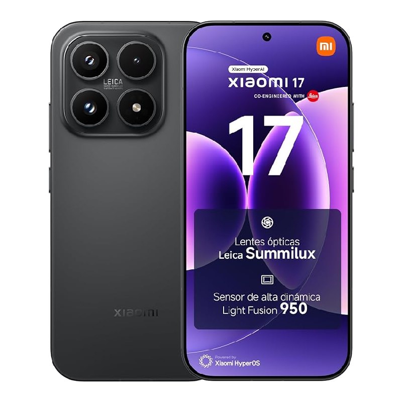 XIAOMI 17 – Smartphone de 12+512GB, Lentes óptica Leica Summilux