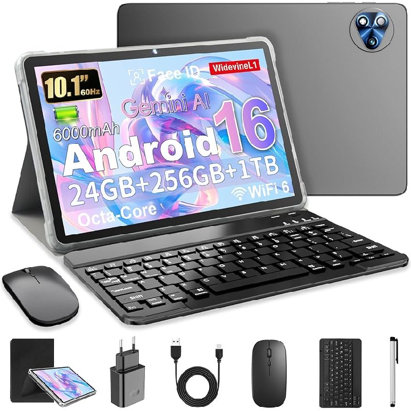 Android 16 Tablet 10 Pulgadas en Gemini AI, Tableta en Teclado