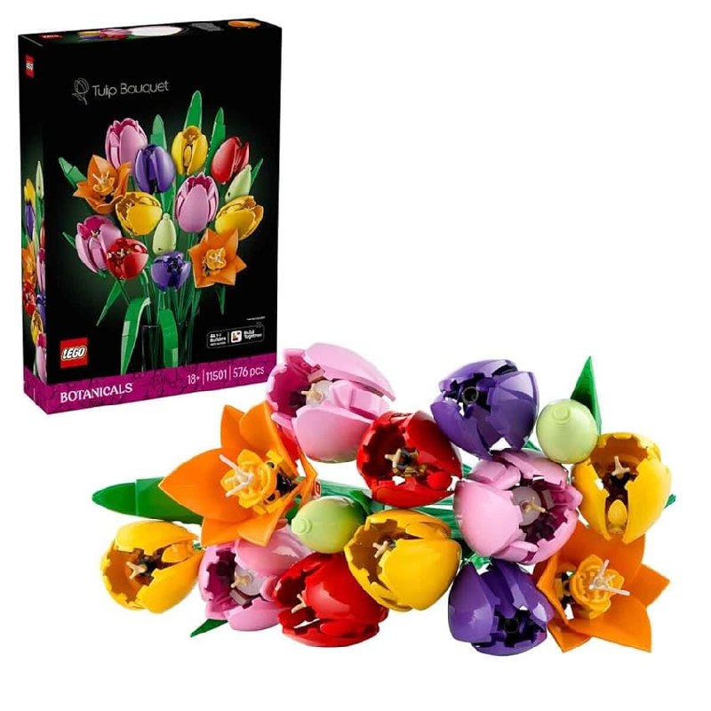 LEGO Botanicals Ramo de Tulipanes – Kit de Maquetas para Adultos de Flores Artificiales