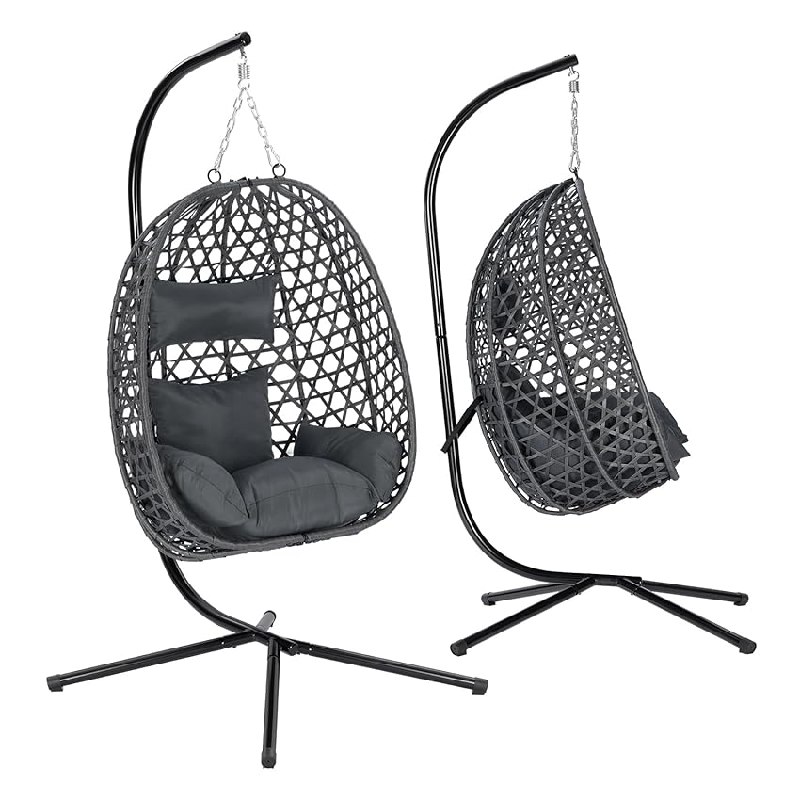 WOLTU Silla Colgante, Hamaca Columpio con Cojín y Reposacabezas