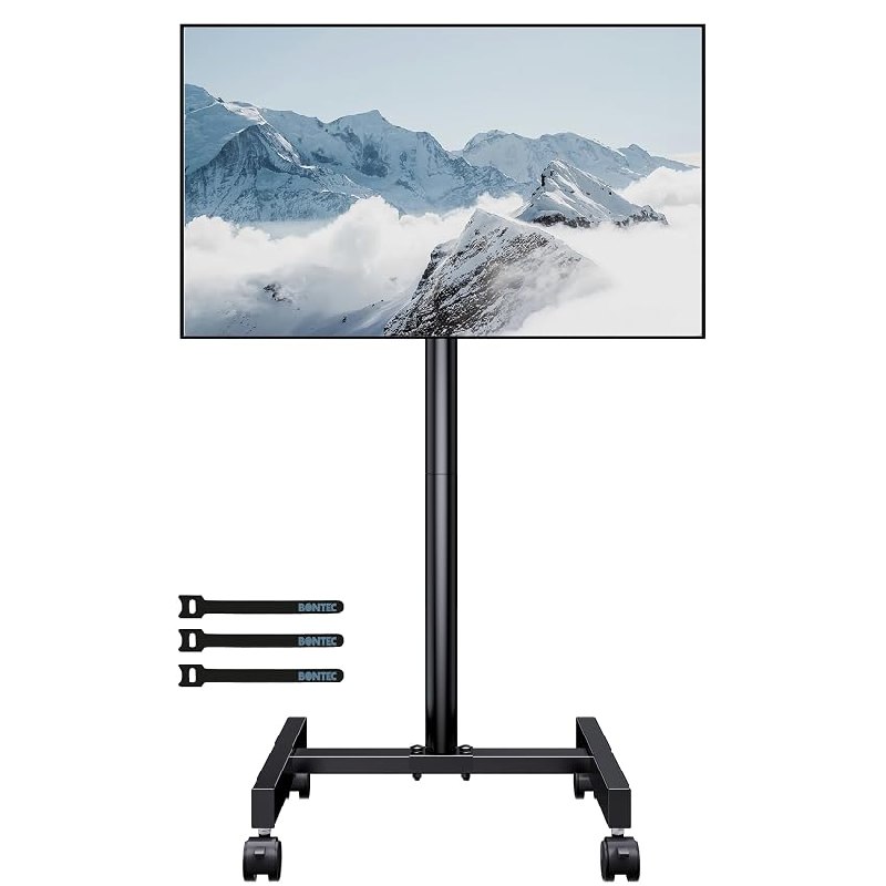 BONTEC Soporte TV Ruedas para Televisores Planos Curvos de 13 a 42 Pulgadas