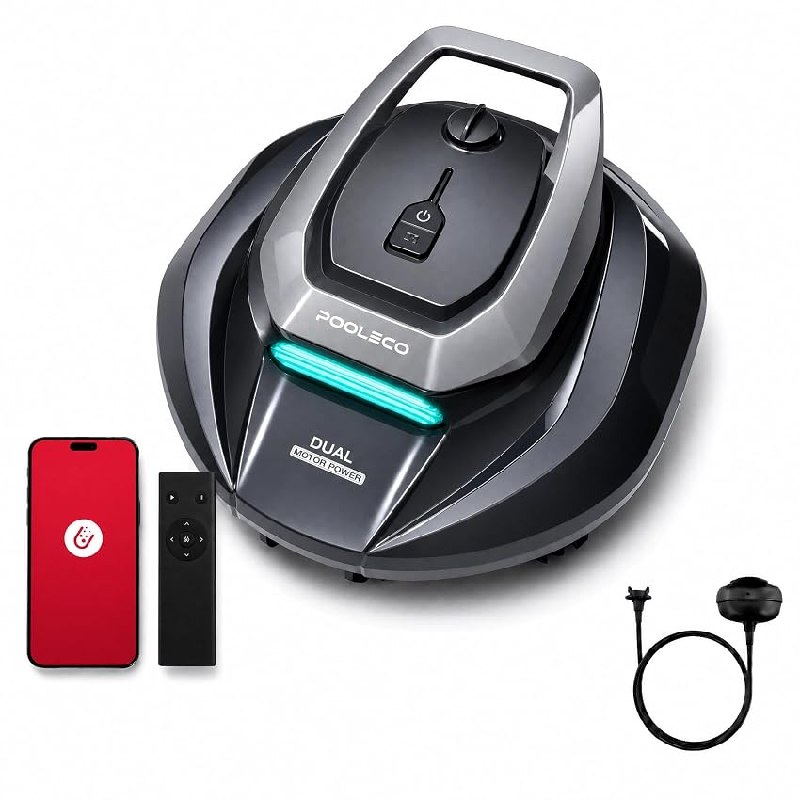 Pooleco Robot Aspirador Piscina sin Cable con Flotador, 3 Motores