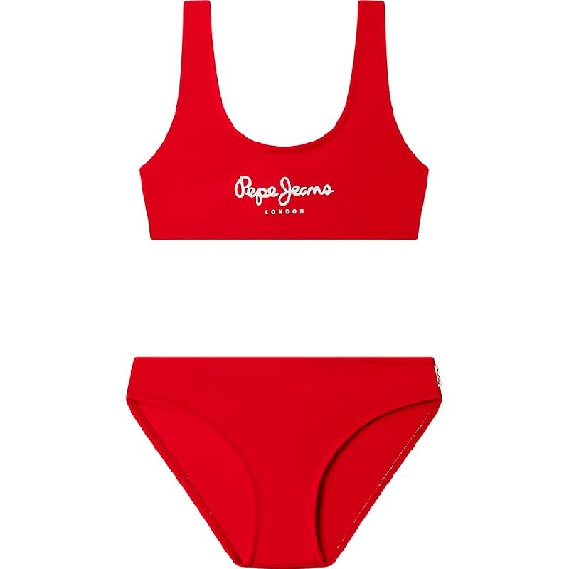 Pepe Jeans Pepe SC – Conjunto de Bikini para niña, Rojo (Rojo Cereza)