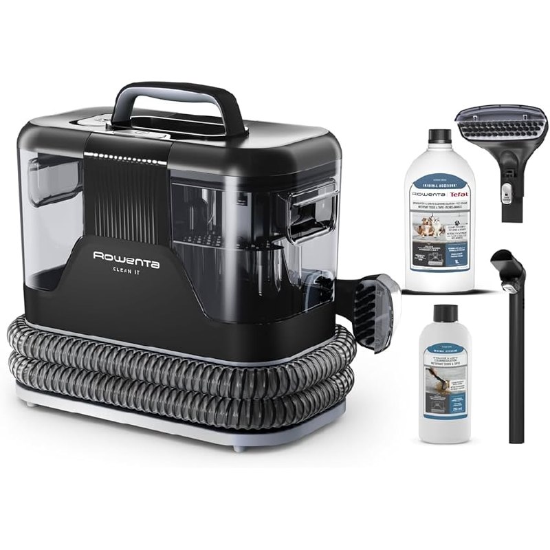 Rowenta Clean It – Aspirador de tapicerías con 2 botellas (250 ml + 1 L)