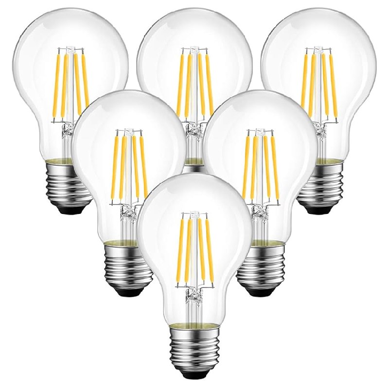 ANWIO 6x 6.5W Bombillas Vintage Edison LED E27, Bombillas con Filamento Casquillo Gordo