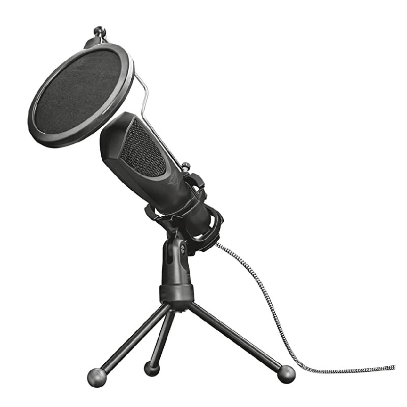 GXTrust Mantis Micrófono USB con Trípode y Filtro Pop, Negro