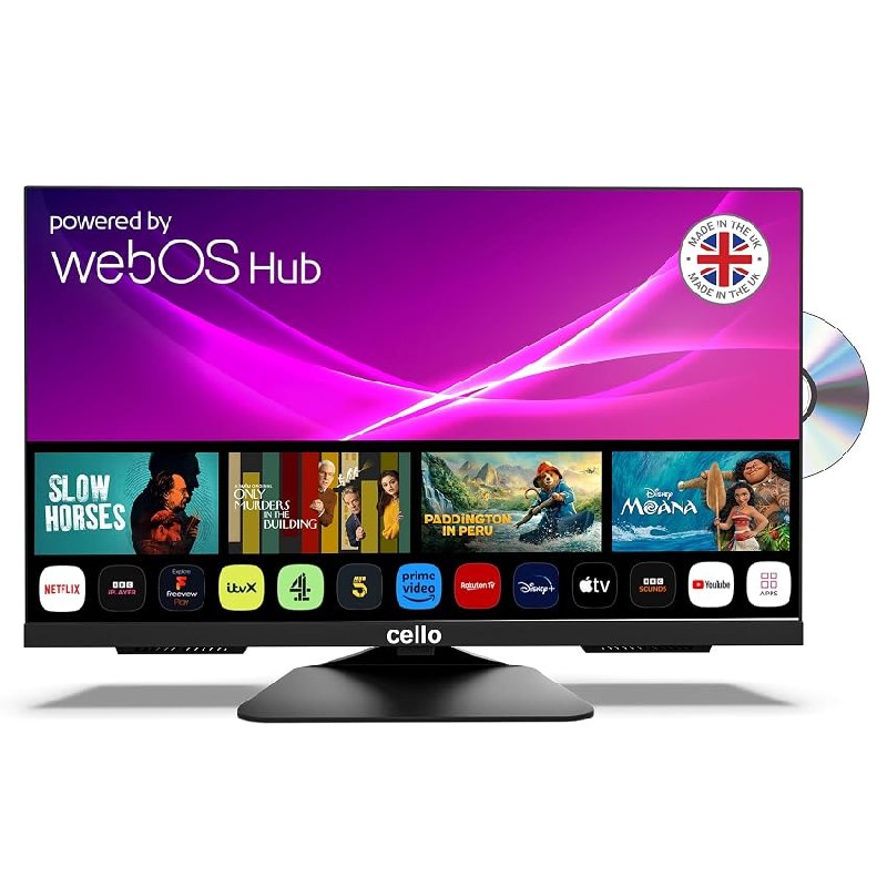 Cello Televisor Inteligente C2425WSF de 24 Pulgadas y 230 V con DVD HD