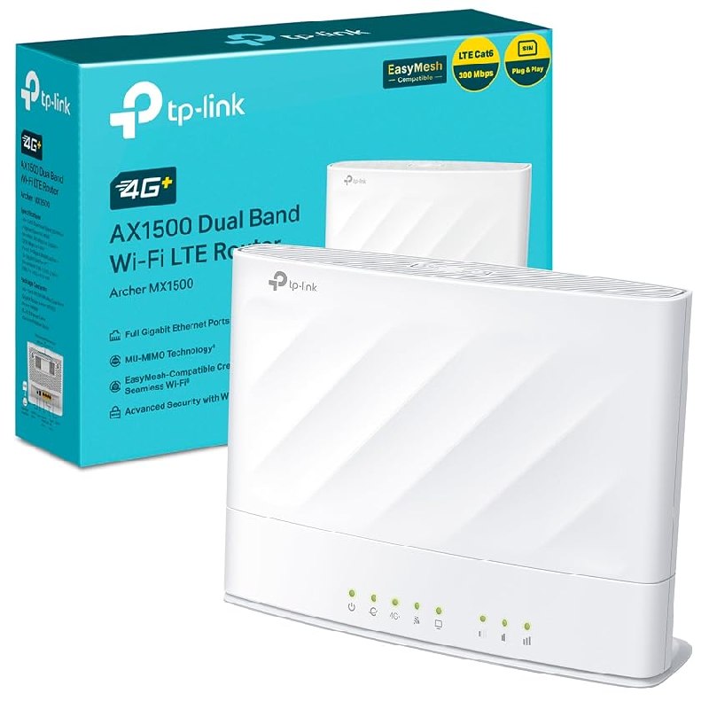 TP‑Link Archer MX1500 – Router 4G+ AX1500 LTE Dual Band – Velocidad hasta 1201 Mbps + 300 Mbps