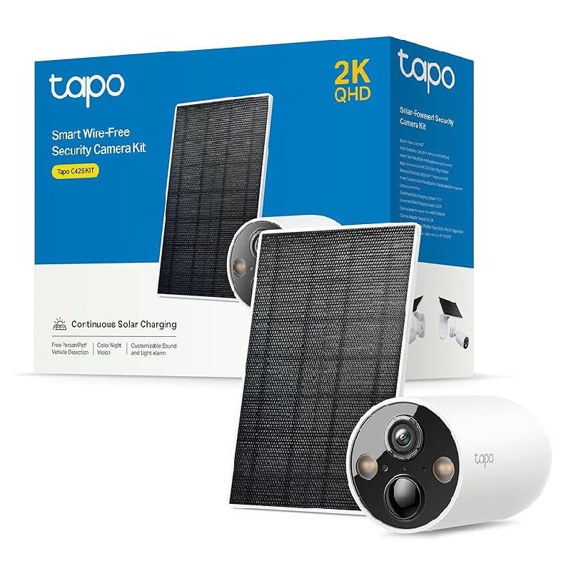 Tapo C425 Kit-Cámara de Seguridad Solar, Base magnética Ajustable