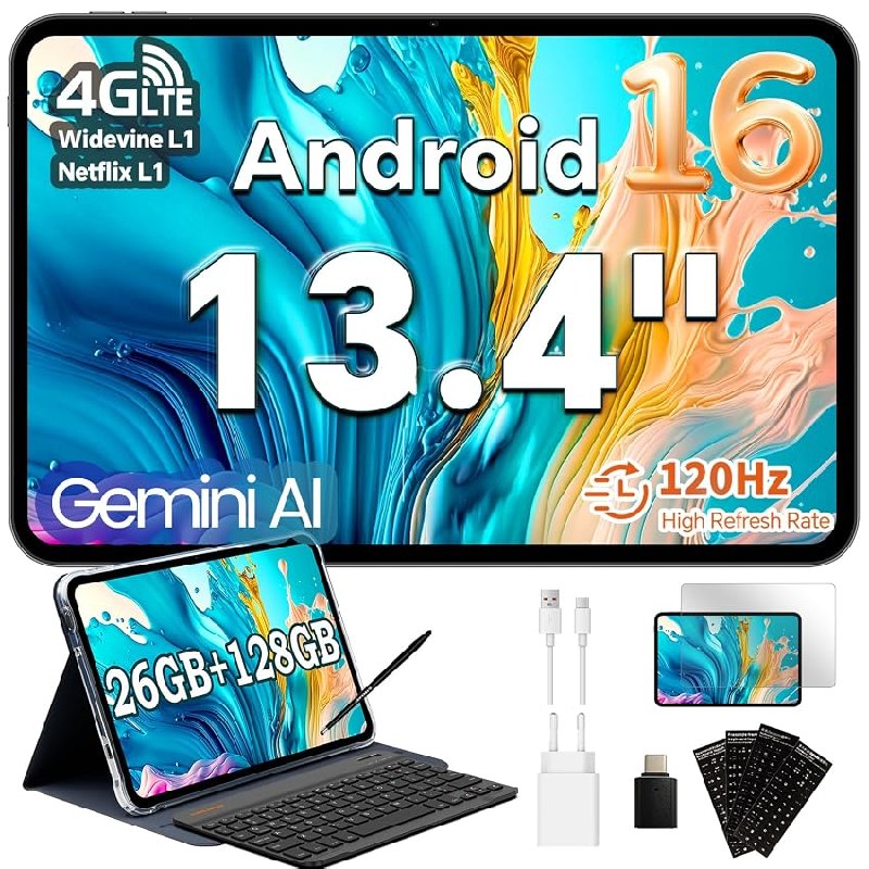 TECLAST T65case Tablet 13.4 Pulgadas Android 16, 120Hz Tablet