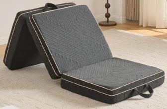 OIGAE Colchón Plegable 75x195x15cm, Colchoneta Plegable de Espuma Viscoelástica en Tres Partes