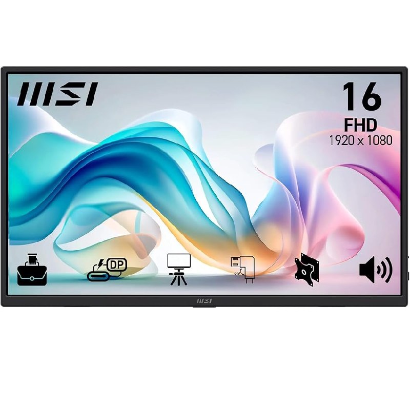 MSI Pro MP165A E6 Monitor portátil de 15,6″ FHD, 1920 x 1080 IPS