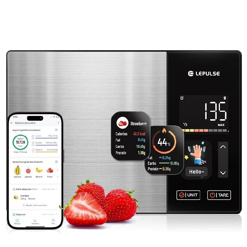 Lepulse Báscula Cocina, 24 Nutrientes