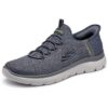 Skechers Hombre Summits High Range Slip-In ENTRENADOR, Charcoal Mesh/Trim