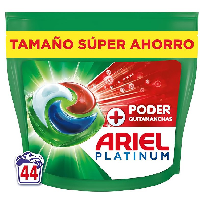 Ariel PODs Platinum, Detergente Líquido En Cápsulas + Poder Quitamanchas Cápsulas