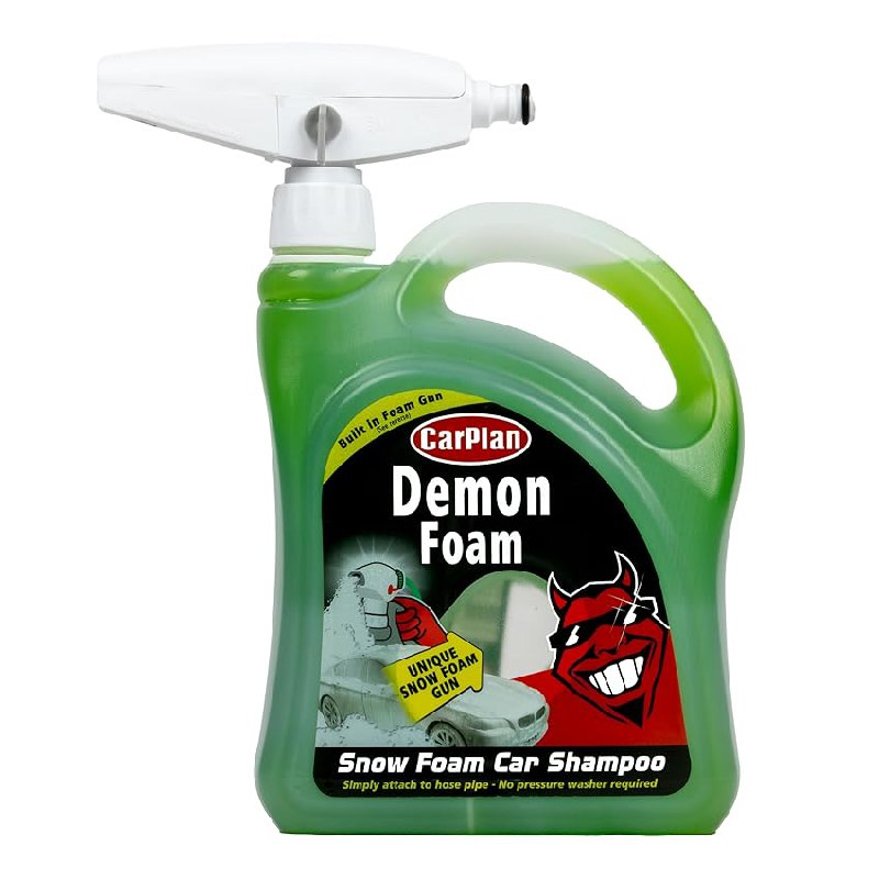CarPlan Demon Snow Champú de Espuma Activa para Coche y Moto – Aplicación Directa