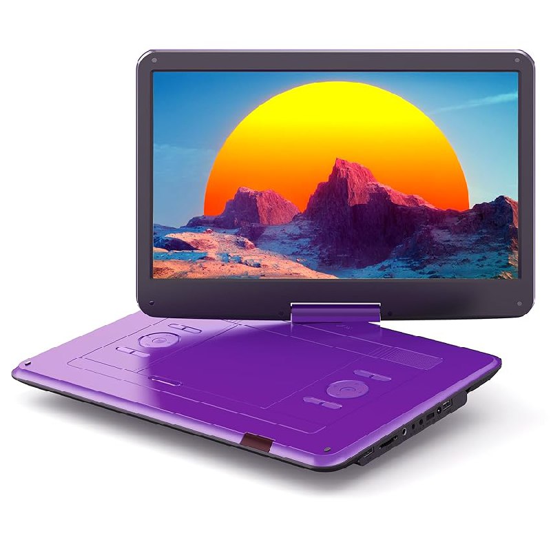 WOLFANG Reproductor de DVD portátil de 17,5 Pulgadas con Pantalla Grande HD de 15,6″