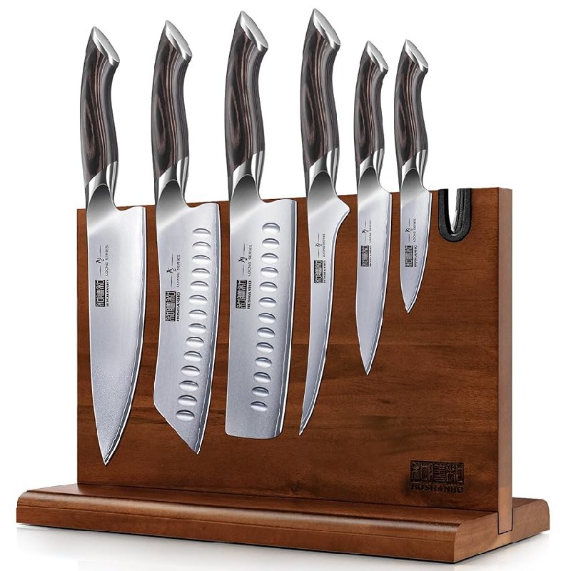 HOSHANHO 7 Piezas Juego de Cuchillos de Cocina, Cuchillos de Cocina Japonés de Acero