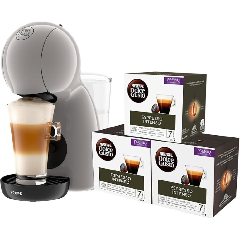KRUPS Piccolo XS Taupe, cafetera de cápsulas multibebida ultracompacta