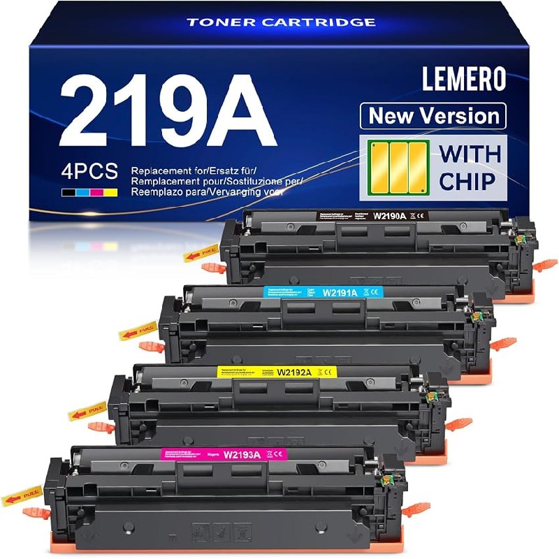 Lemero Tóner con chip 219A compatible con HP Color LaserJet Pro MFP 3302FDWG 3302SDWG