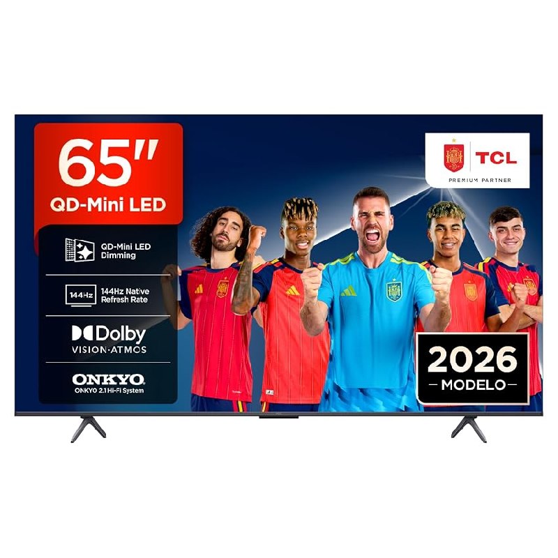 TCL 65T8D Televisor 65 Pulgadas QD-Mini LED 4K Smart TV, Gaming TV
