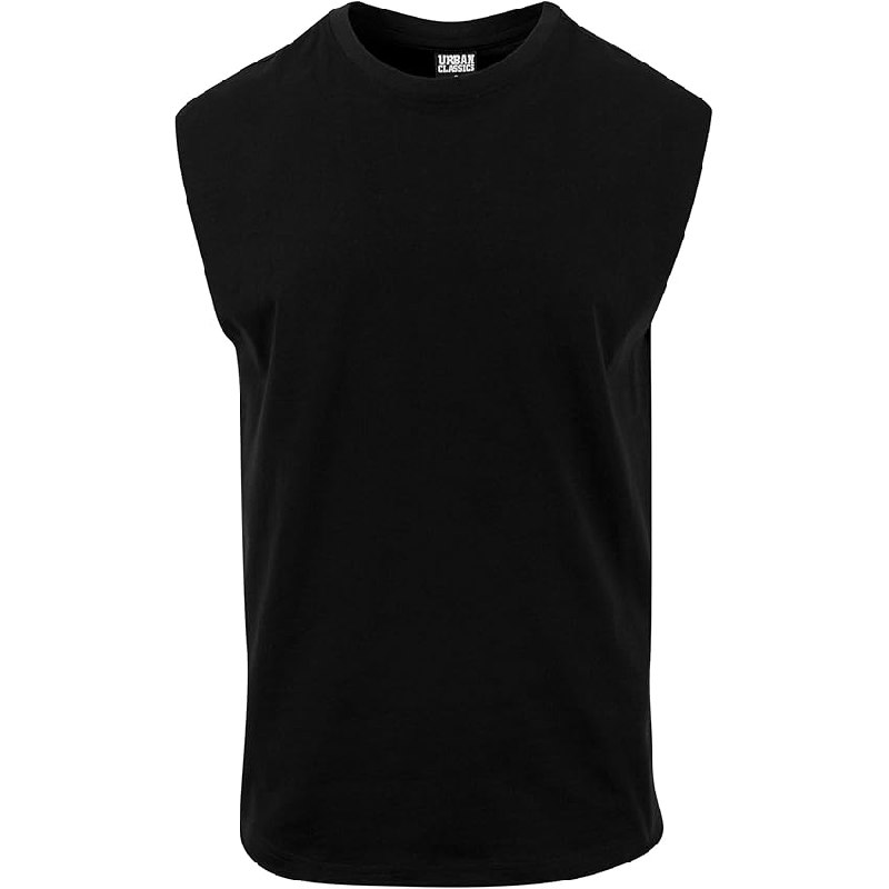 Urban Classics Open Edge Sleeveless tee Hombre Camiseta Negro 100% algodón Regular
