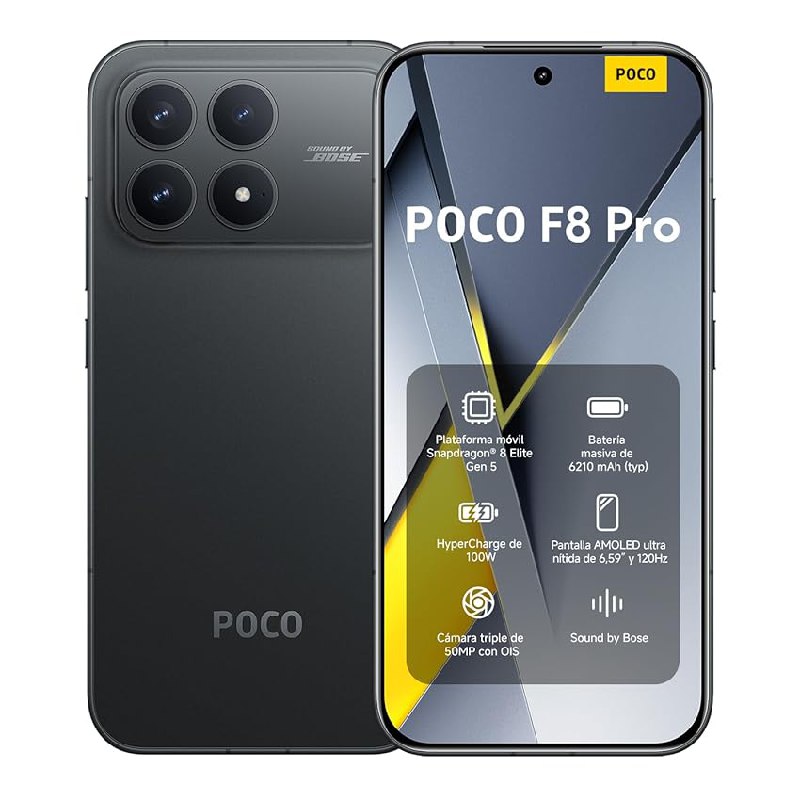XIAOMI POCO F8 Pro Smartphone de 12+256GB Negro Hypercharge 100W