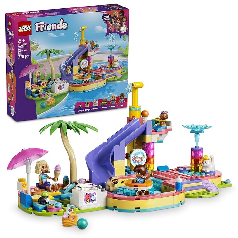 LEGO Friends Día Divertido en el Parque Acuático – Juguete en Miniatura con Tobogán