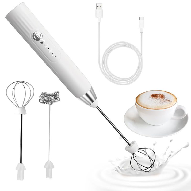 espumador de leche, USB Recargable batidor de leche
