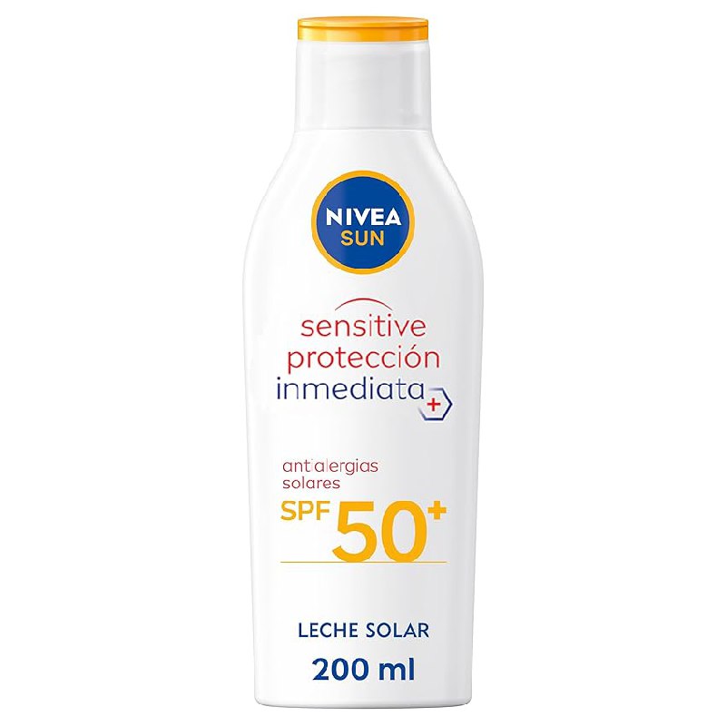 NIVEA SUN Sensitive Protección Inmediata Antialergias Solares Leche Solar FP 50+ (1 x 200 ml)