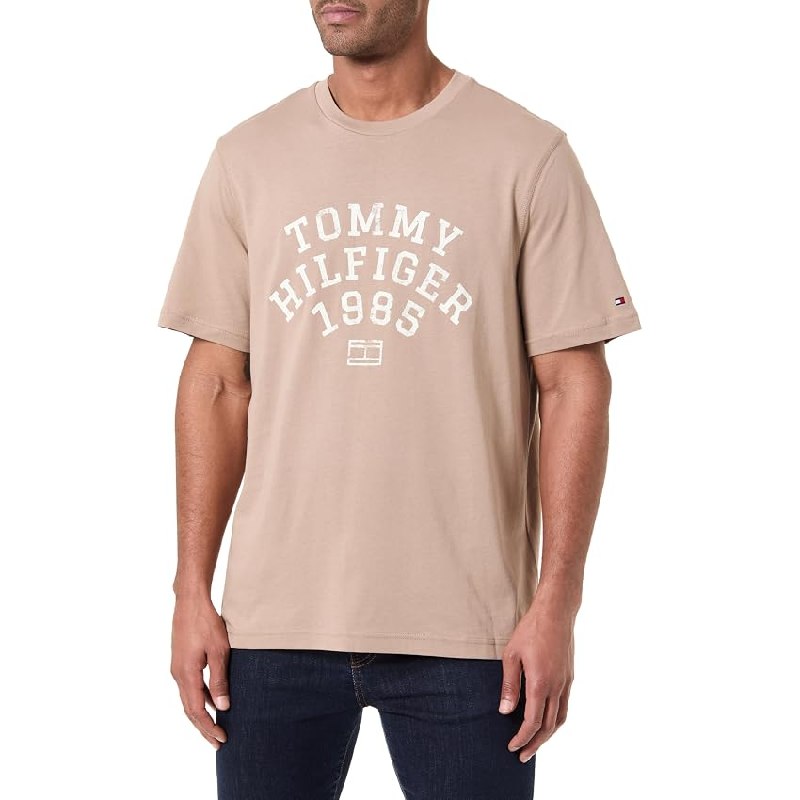 Tommy Hilfiger Camiseta de Manga Corta Hombre Archive con Logotipo Grande