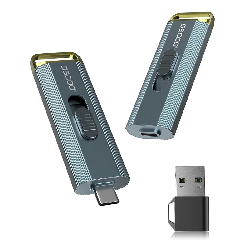 OSCOO Unidad Flash SSD 512GB Disco Duro Externo ultrarrápido hasta 2100MB/s con Puertos USB