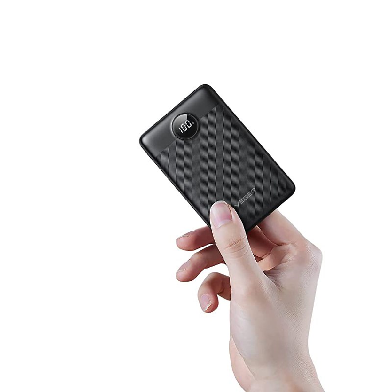VEGER Power Bank 10000mAh,Más Delgado Batería Externa Carga rápida,USB