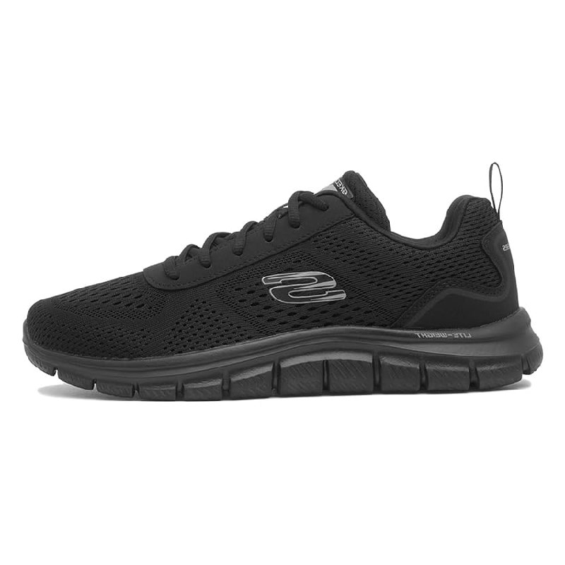 Skechers Tenis Track Leshurpara Hombre, Malla sintética Negra