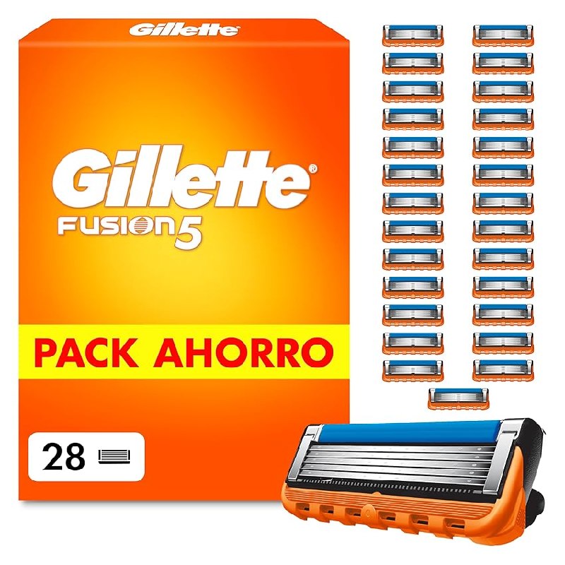 Gillette Fusion5 Cuchillas de Afeitar Hombre, Pack de 28