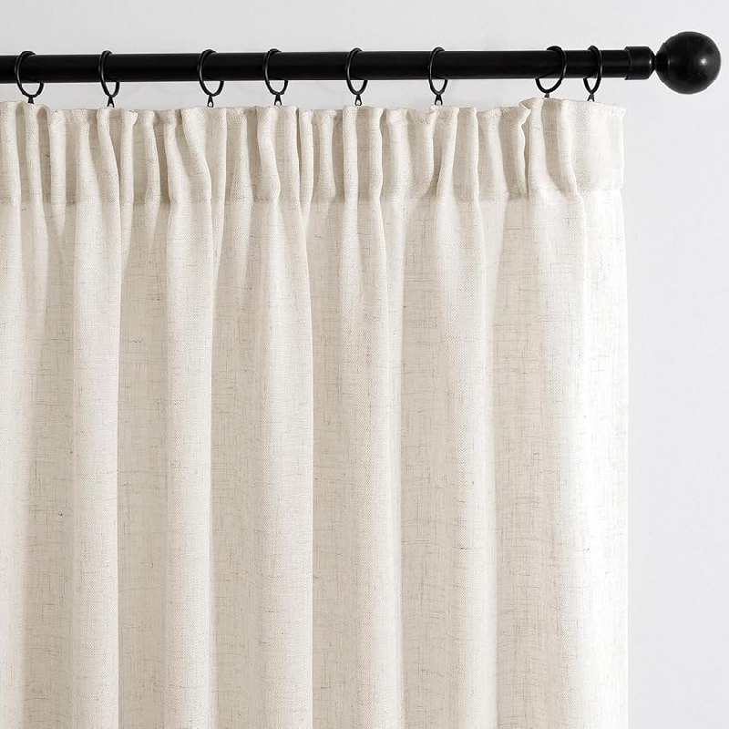 MIULEE Juego de Cortinas de Lino Translúcido de Una Piezas Cortinas Modernas para