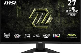 MSI mag 275CF X24 de 27″ Monitor Gaming FHD 1500R, 1920 x 1080 Rapid VA