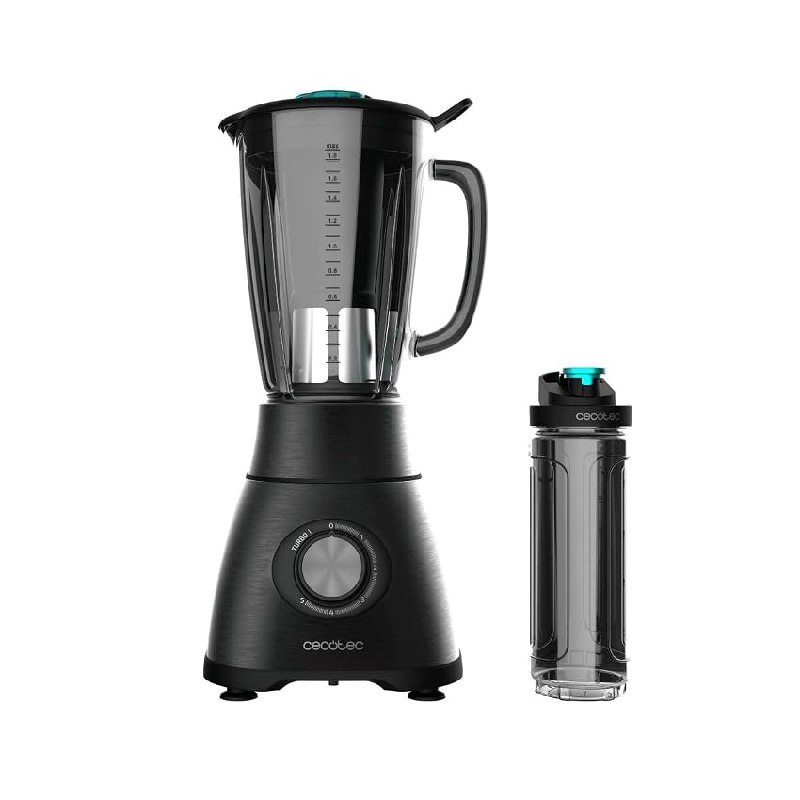 Cecotec Batidora de Vaso Power Black Titanium 2500MAX Go. 2500W Máxima Potencia