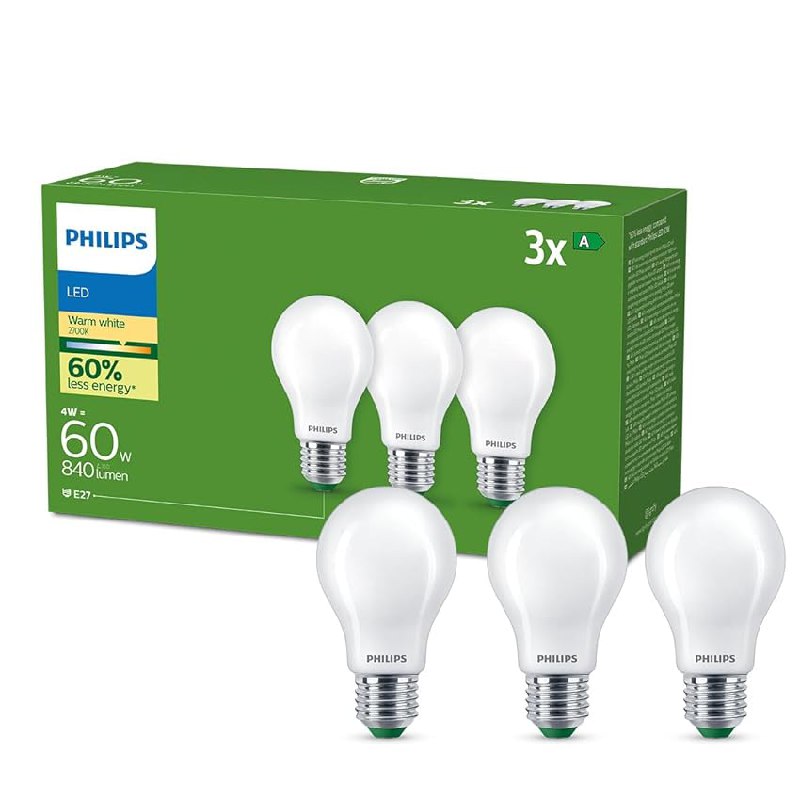 Philips Bombilla LED UltraEficiente Mate (pack 3un)