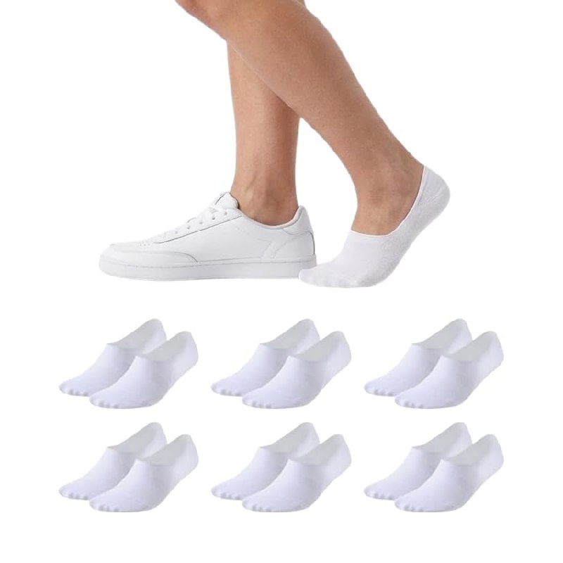 Balseti 6 Pares de Calcetines Invisibles para Hombre y Mujer, Pinkies de Algodón Transpirables para Verano