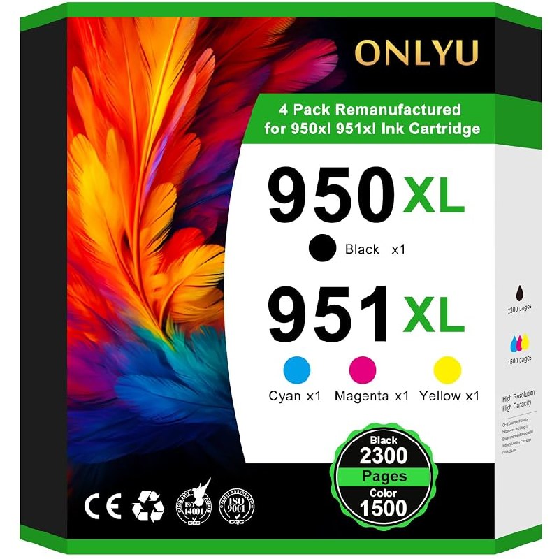 ONLYU Cartuchos 950XL y 951XL Compatibles con HP 950XL HP 951XL HP 950 HP 951 Sustitutos