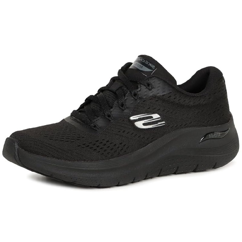 Skechers Mujer Arch Fit 2.0 Big League Trainers, Black Mesh/Gunmetal Trim