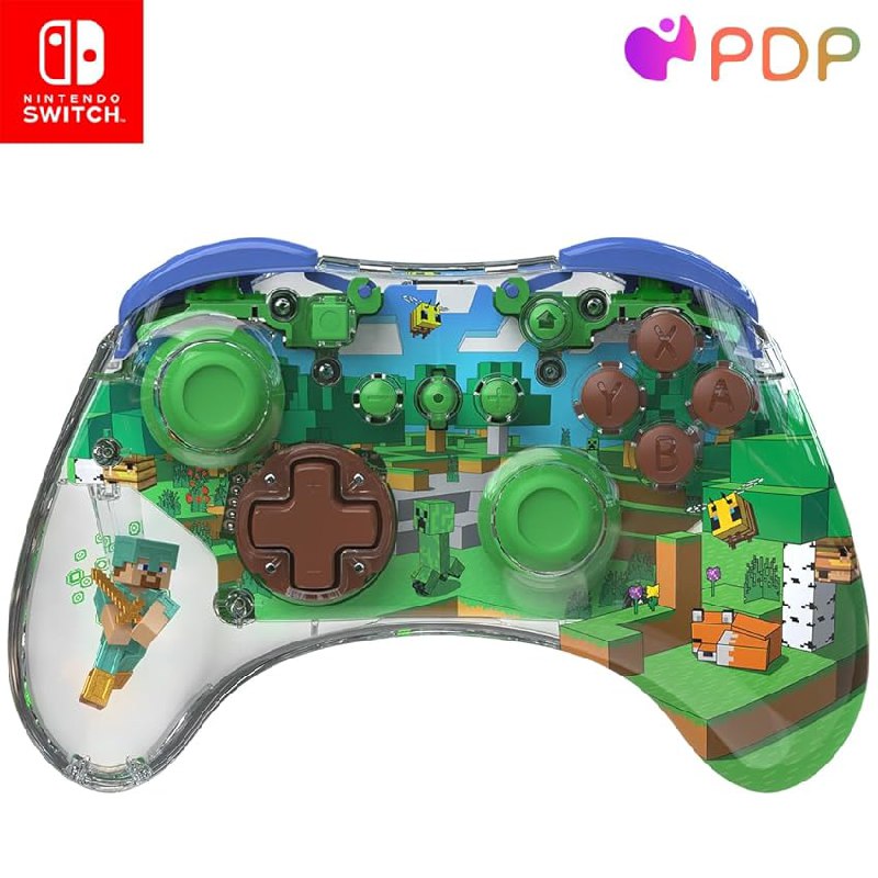 PDP Nintendo Switch REALMz – Switch Wireless Controller – MINECRAFT FOREST