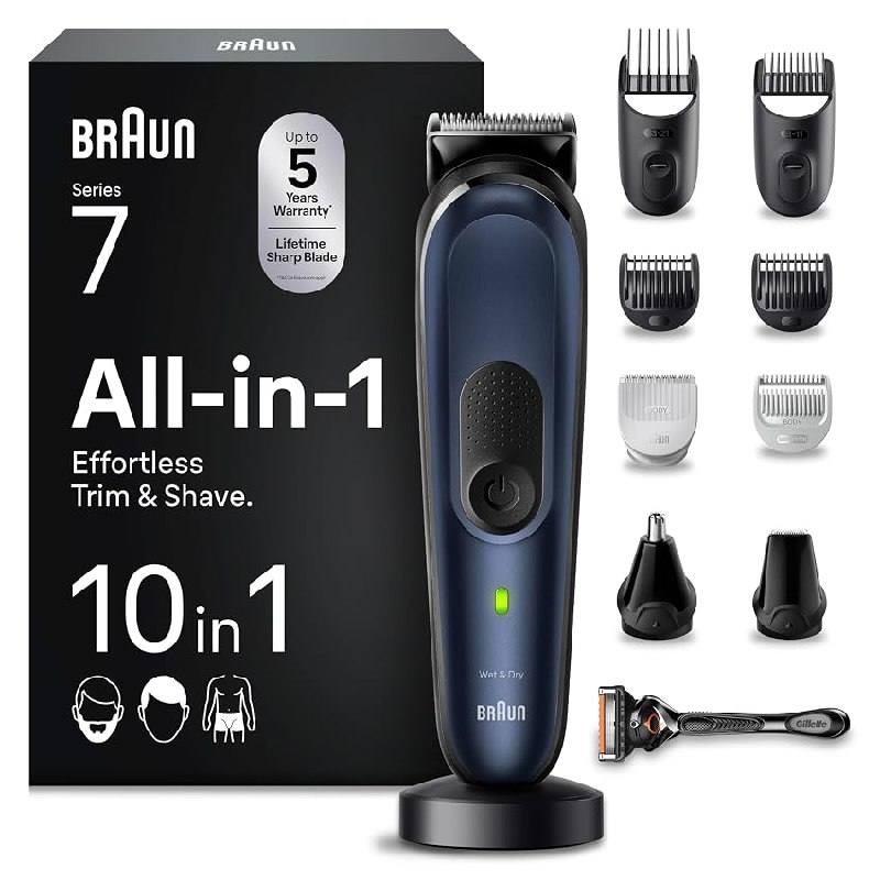 Braun Recortadora de Barba Series 7 Máquina Cortar Pelo, Máquina de Afeitar