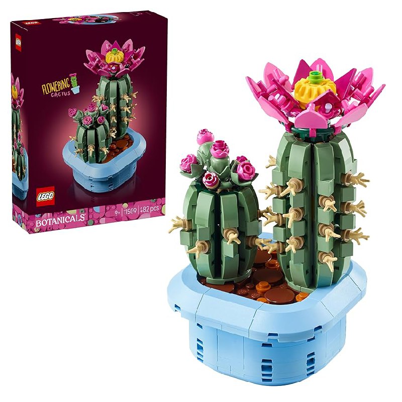 LEGO Botanicals Cactus en Flor – Planta con Maceta Artificial con 2 Cactus y Flores
